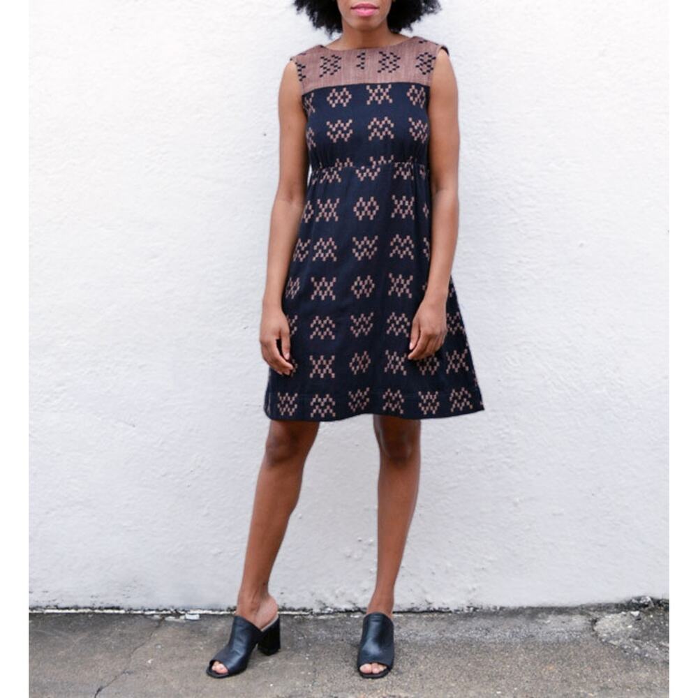 Ace & Jig Bedford Sampler Dress Black Southwestern Print Reversible SZ S